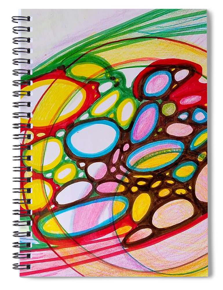 Neurographic Art Spiral Notebook featuring the drawing Neurographic 1. by Nadia Birru
