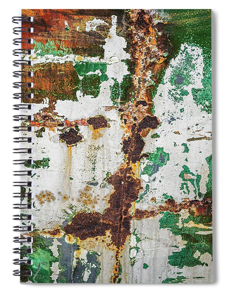 Abstract Spiral Notebook featuring the photograph New Bedford Waterfront XLV Color by David Gordon