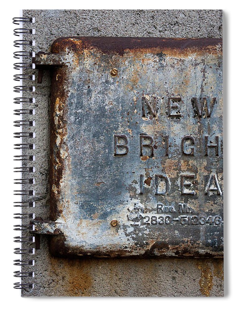 Old Montreal Spiral Notebook featuring the photograph New, Bright, Idea by Jim Whitley