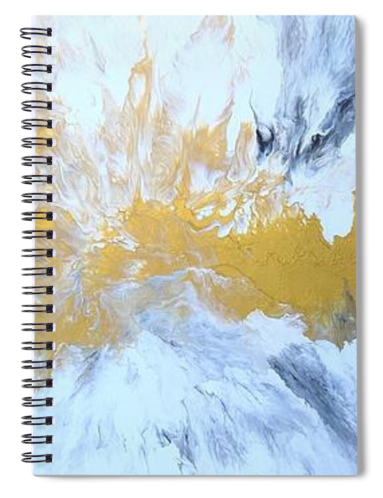 Abstract Spiral Notebook featuring the painting New Dawn by Soraya Silvestri