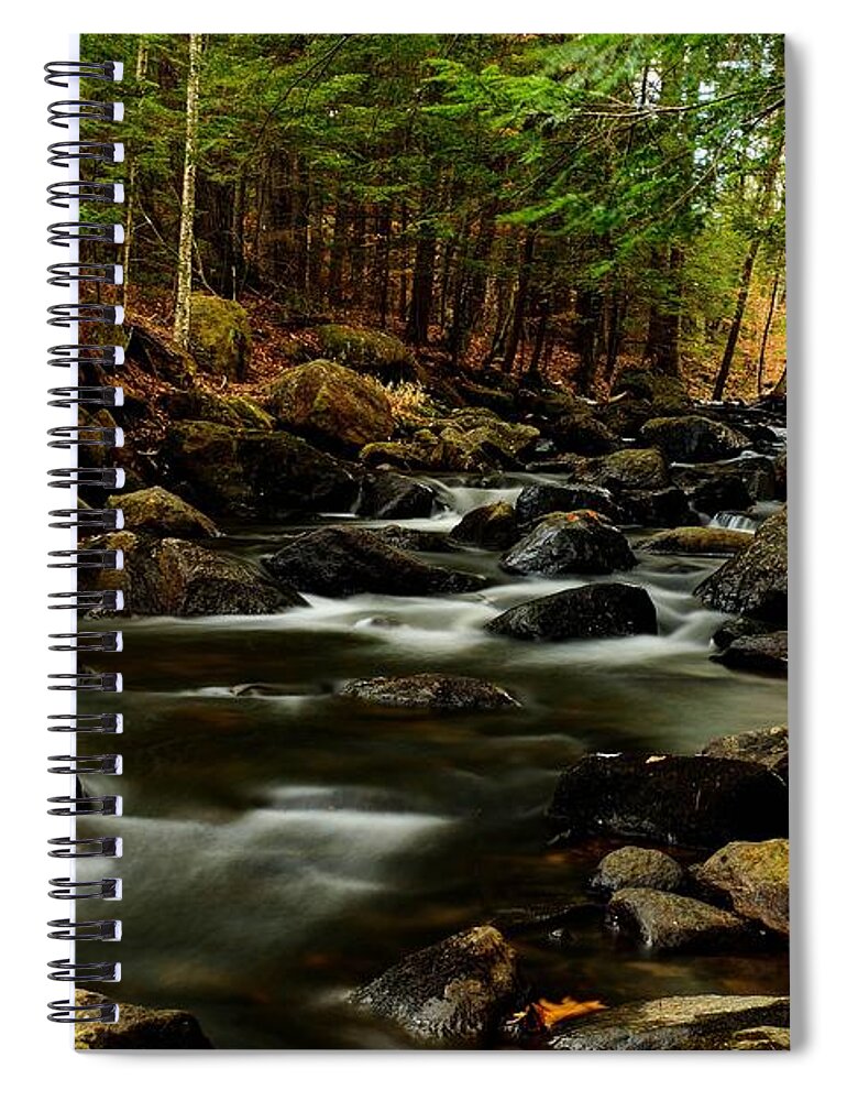 New Hampshire Spiral Notebook featuring the photograph New Hampshire Brook by Steve Brown