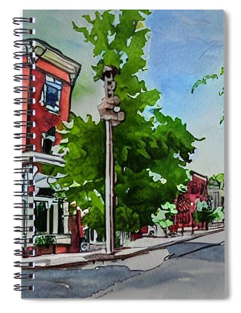 New Hope Spiral Notebook featuring the painting New Hope Summer Memories 2 by Christopher Lotito