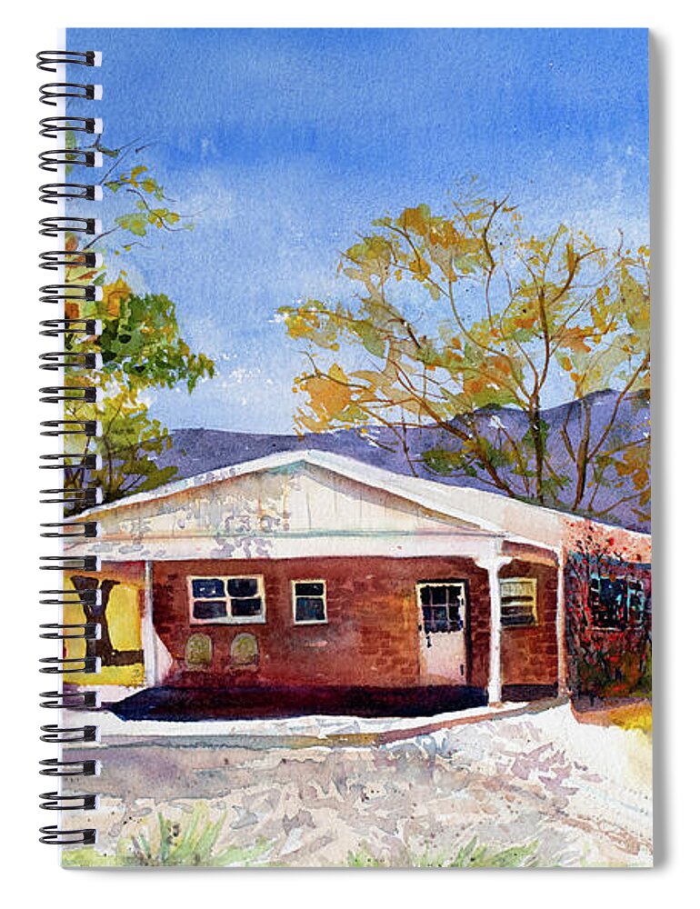 House Spiral Notebook featuring the painting New Mexico House by Cheryl Prather