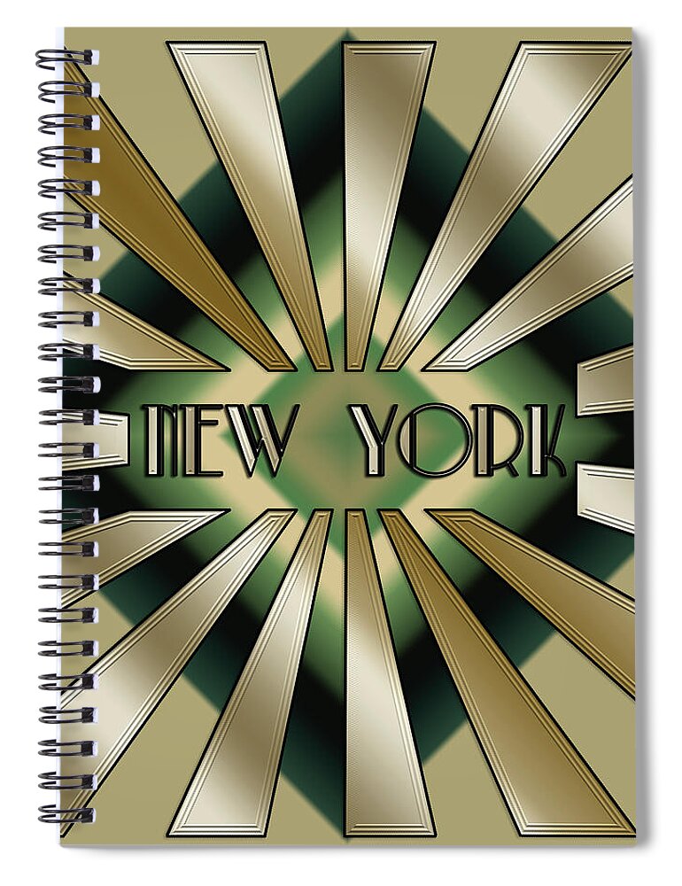 Staley Spiral Notebook featuring the digital art New York Rays by Chuck Staley
