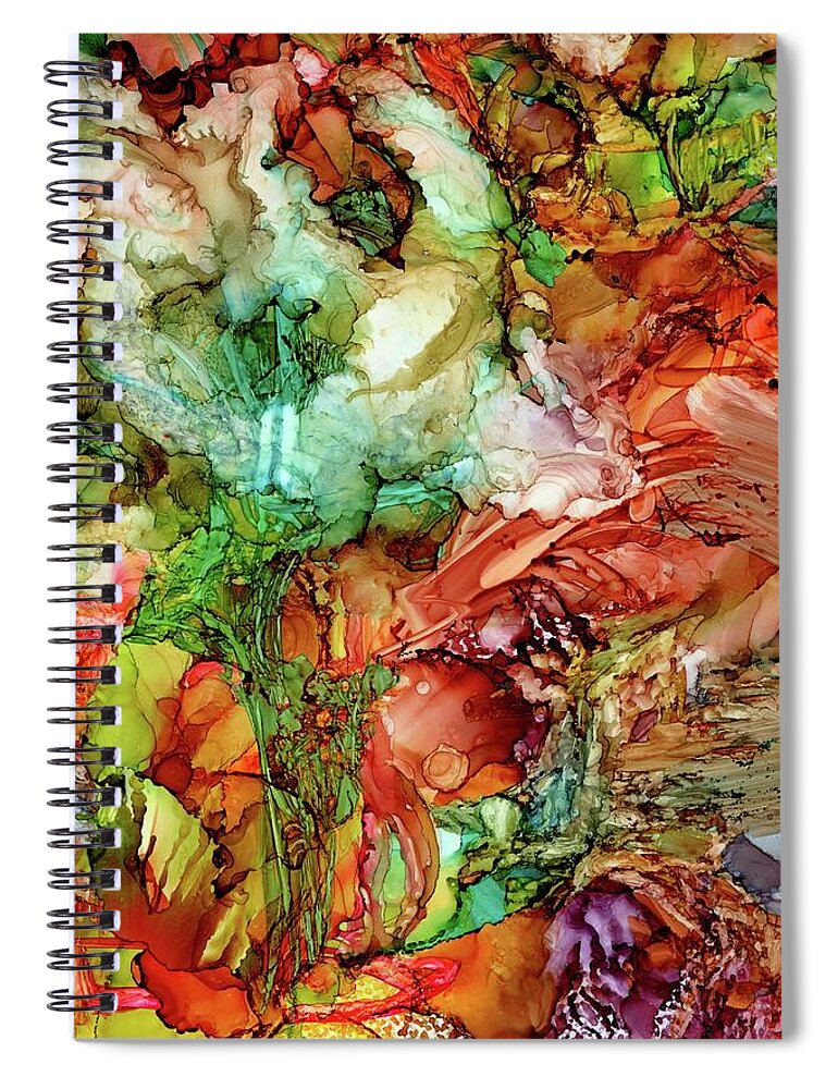Flow Spiral Notebook featuring the painting Next Stop...Paradise by Angela Marinari