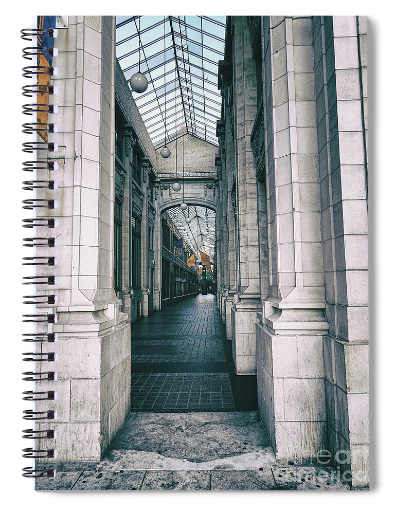 Ann Arbor Spiral Notebook featuring the photograph Nichols Arcade by Phil Perkins
