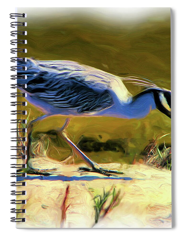 Night Heron Spiral Notebook featuring the painting Night Heron  by Joel Smith