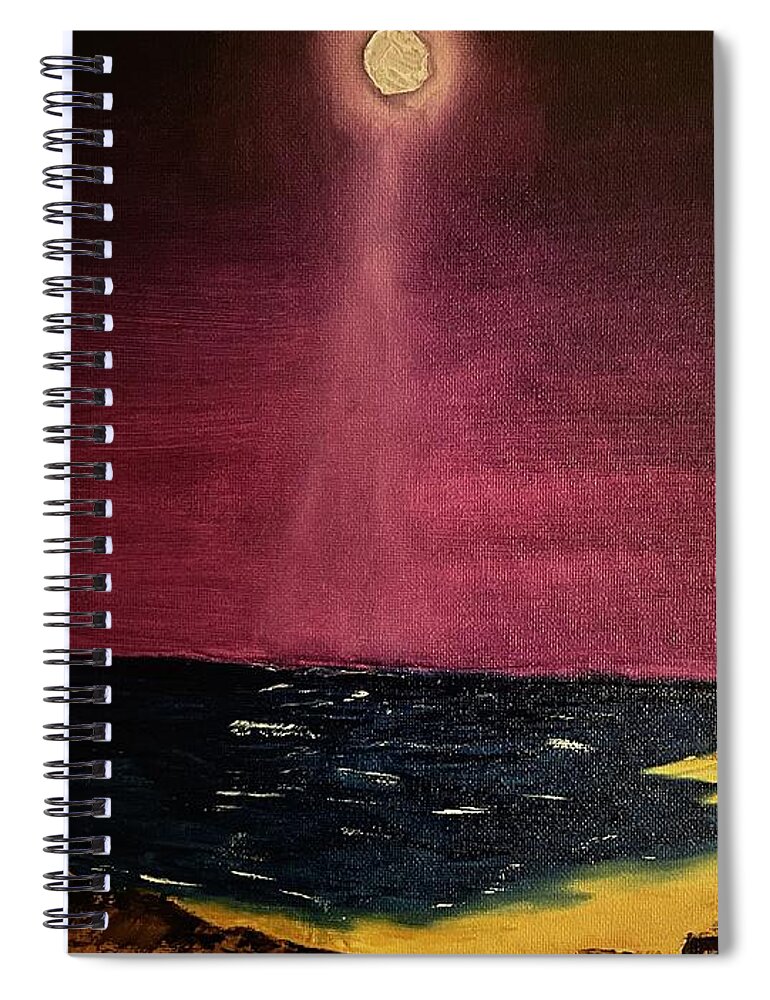 Oil Painting Spiral Notebook featuring the painting Night Light by Lisa White