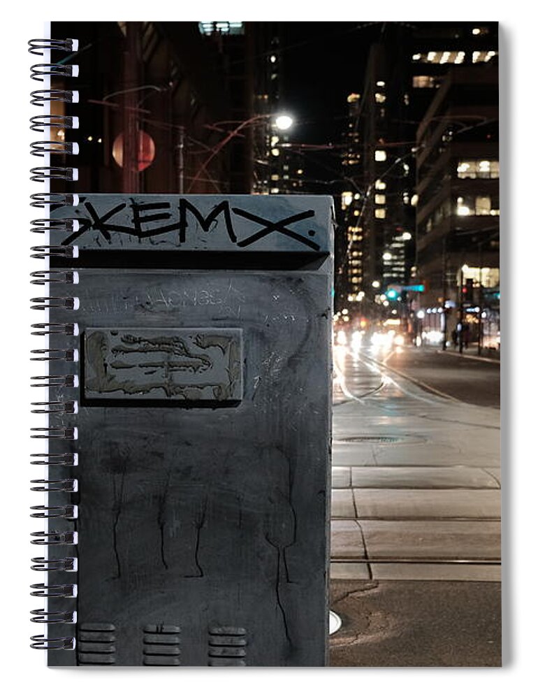 Urban Spiral Notebook featuring the photograph Night Marking by Kreddible Trout