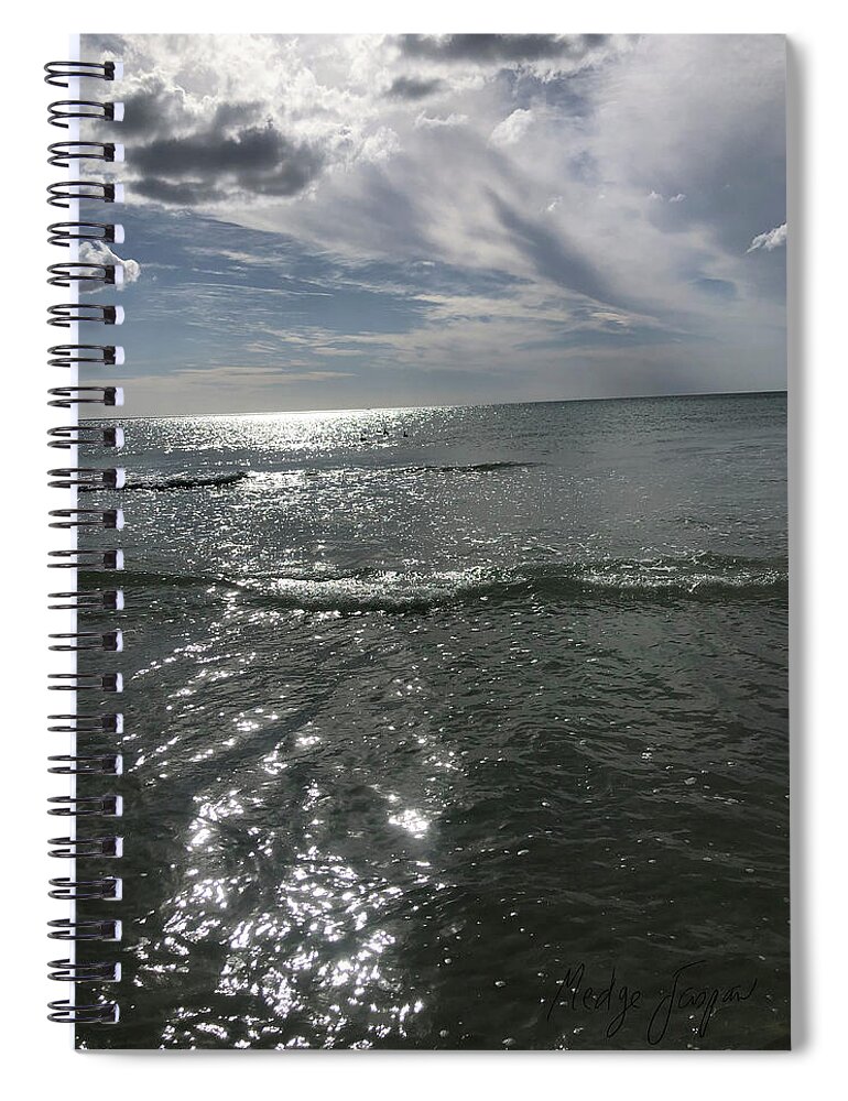 Photography Spiral Notebook featuring the photograph Night on Lido Shore by Medge Jaspan