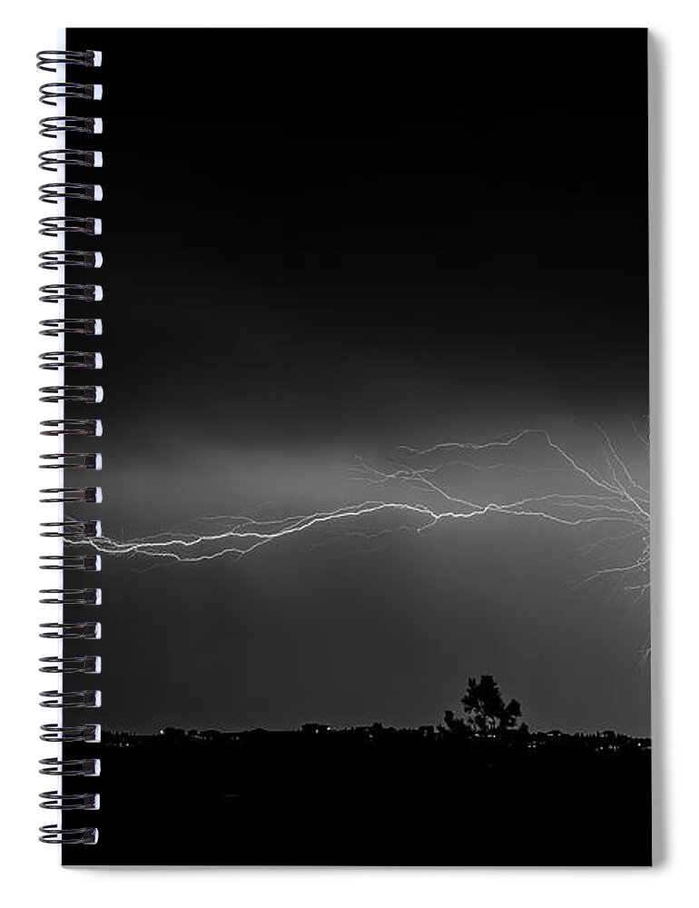 Lightening Spiral Notebook featuring the photograph Night Strike by Dawn Key