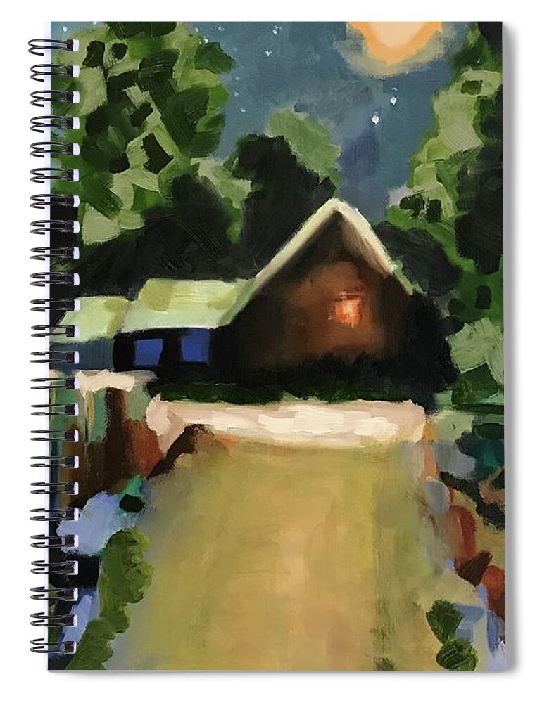 Original Art Work Spiral Notebook featuring the painting Night by Theresa Honeycheck