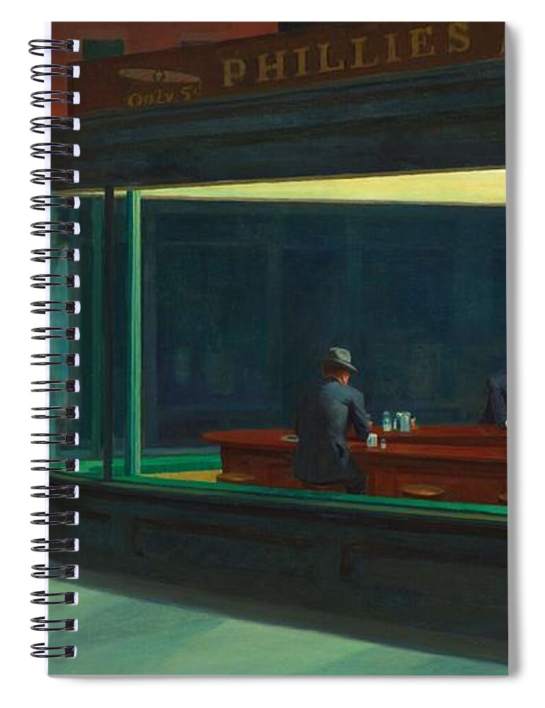  Spiral Notebook featuring the painting Nighthawks #5 by Edward Hopper