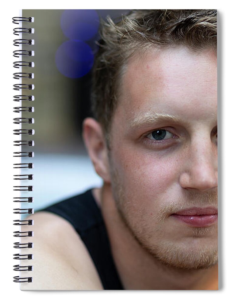 Nik Spiral Notebook featuring the photograph Nik in the hot tub by Jim Whitley