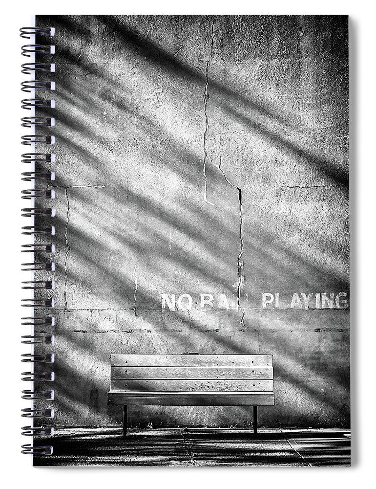  Spiral Notebook featuring the photograph No Ball Playing by Steve Stanger