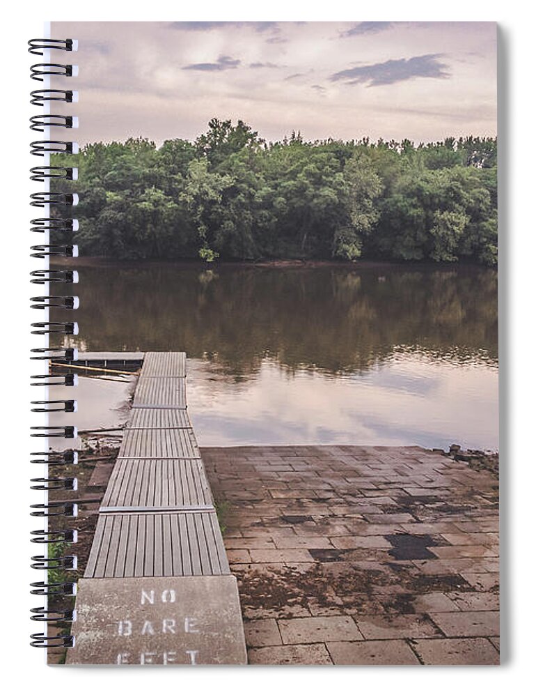 Boat Ramp Spiral Notebook featuring the photograph No Bare Feet by Steve Stanger