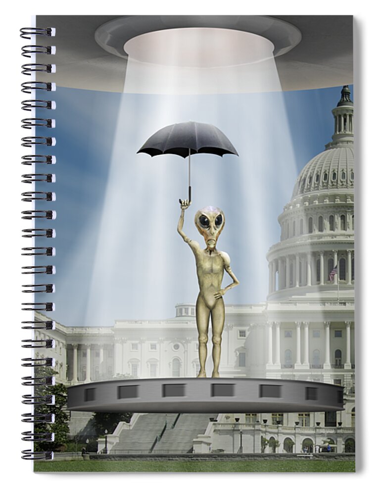 Washington Dc Spiral Notebook featuring the photograph No Intelligent Life Here D C by Mike McGlothlen