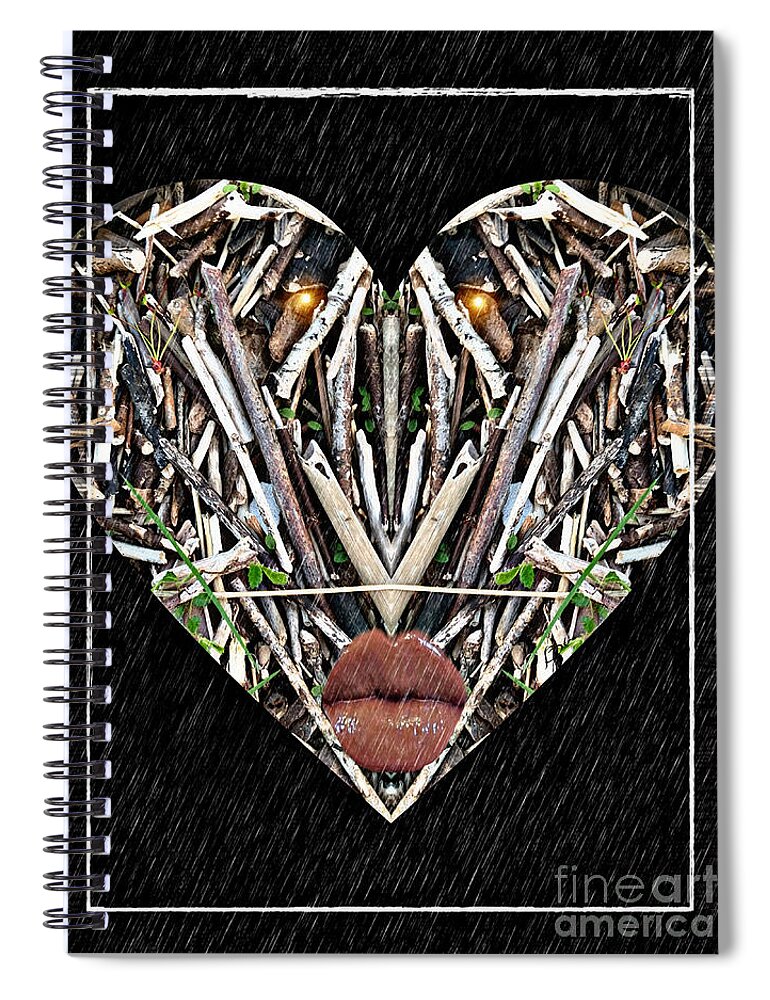 Sticks Stones Hearts Wood Spiral Notebook featuring the photograph No Stones by BTru Expressions