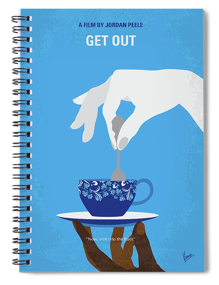 Get Out Spiral Notebook featuring the digital art No1277 My Get Out minimal movie poster by Chungkong Art