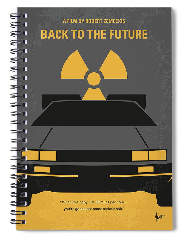 Back Spiral Notebook featuring the digital art No183 My Back to the Future minimal movie poster by Chungkong Art