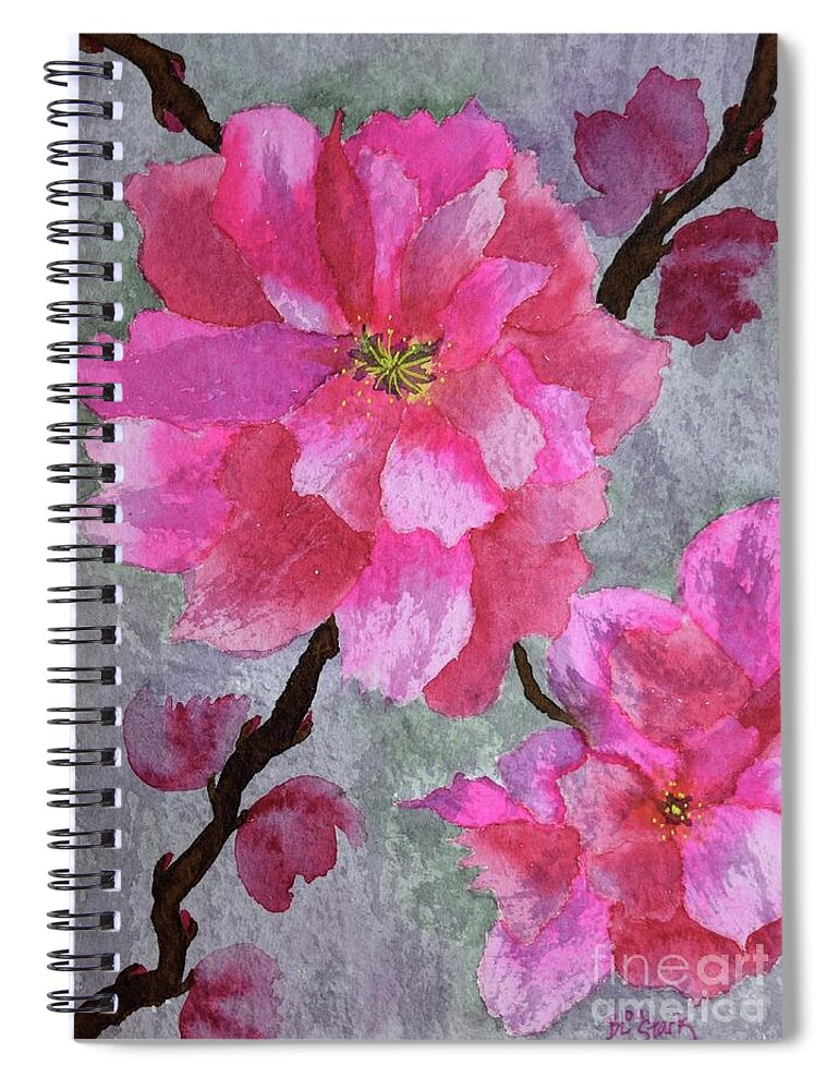 Barrieloustark Spiral Notebook featuring the painting No.2 Cherry Blossoms by Barrie Stark