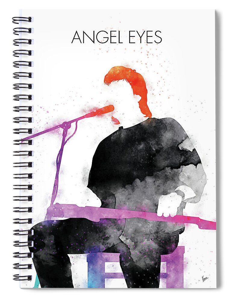 Jeff Spiral Notebook featuring the digital art No208 MY Jeff Healey Watercolor Music poster by Chungkong Art