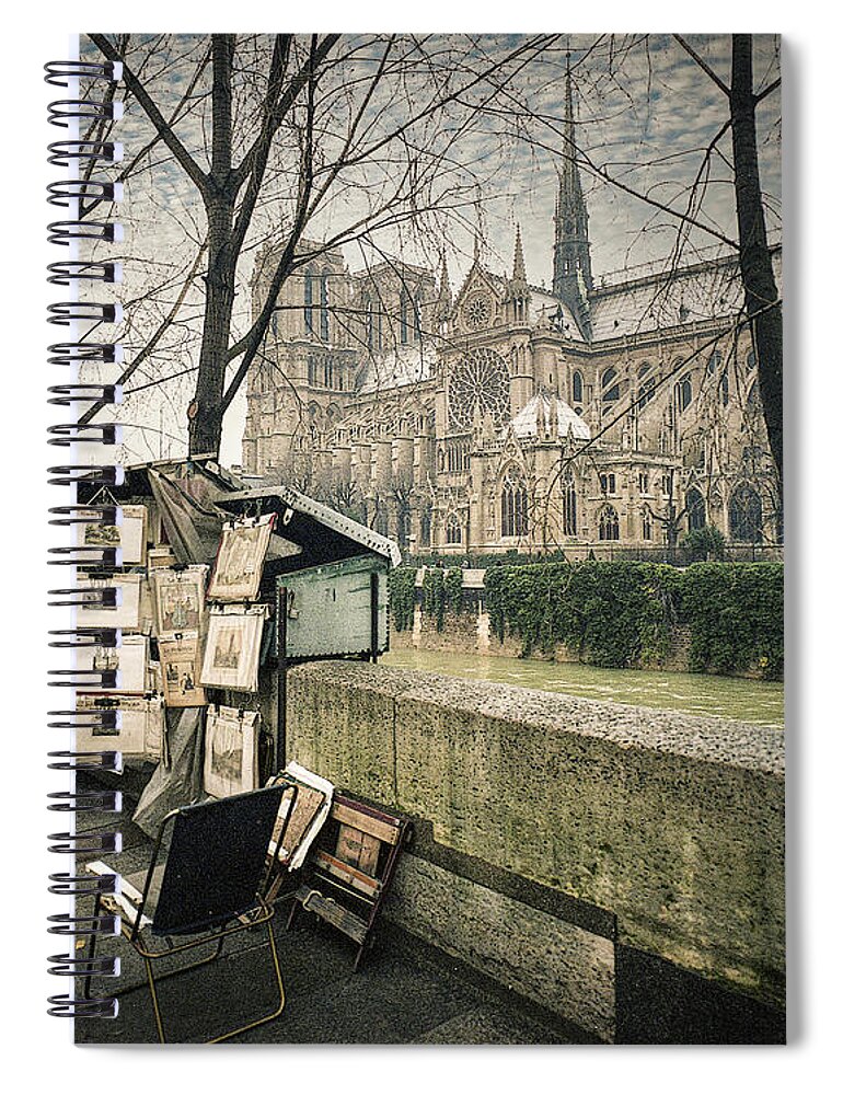 Paris Spiral Notebook featuring the photograph Norte Dame by Jim Mathis