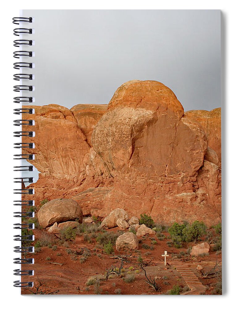 Window Spiral Notebook featuring the photograph North And South Window Arches NP by Christiane Schulze Art And Photography