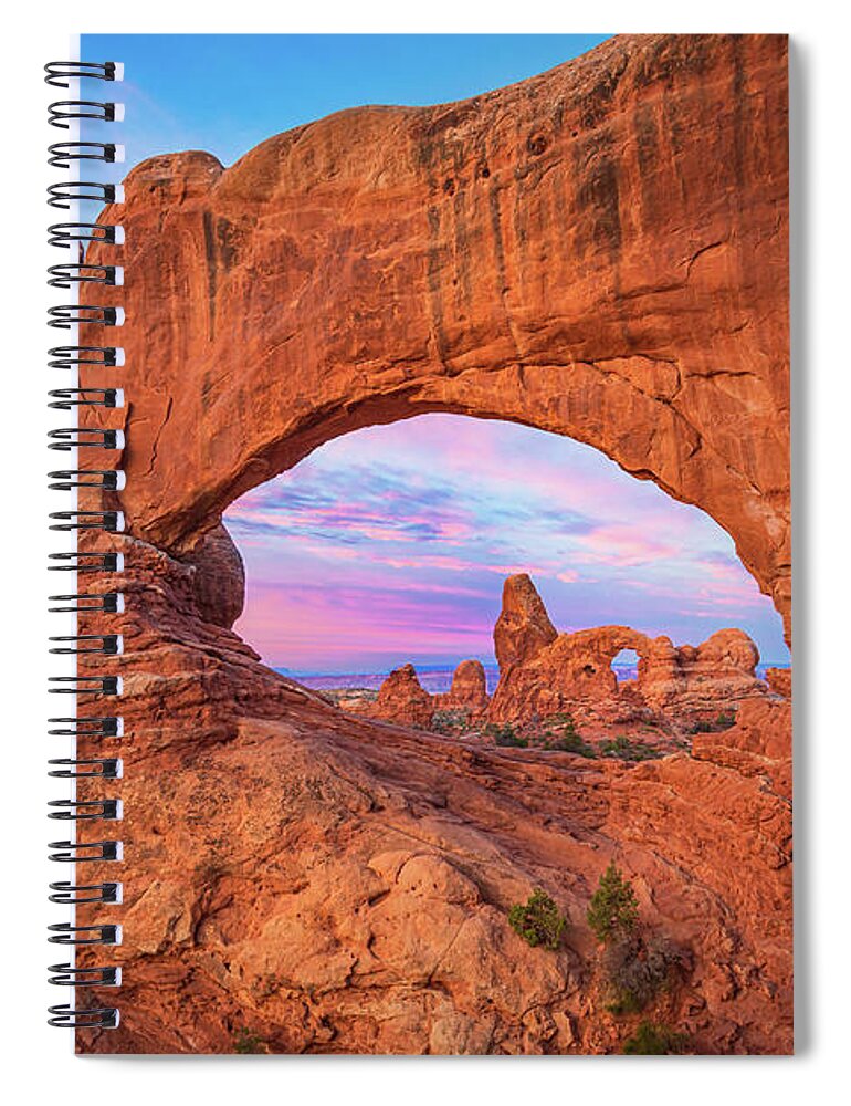 America Spiral Notebook featuring the photograph North Window 2 by Inge Johnsson