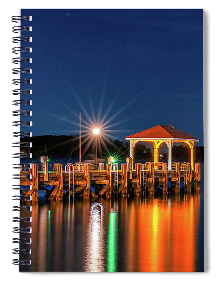 November Spiral Notebook featuring the photograph Northport Harbor in November by Sean Mills