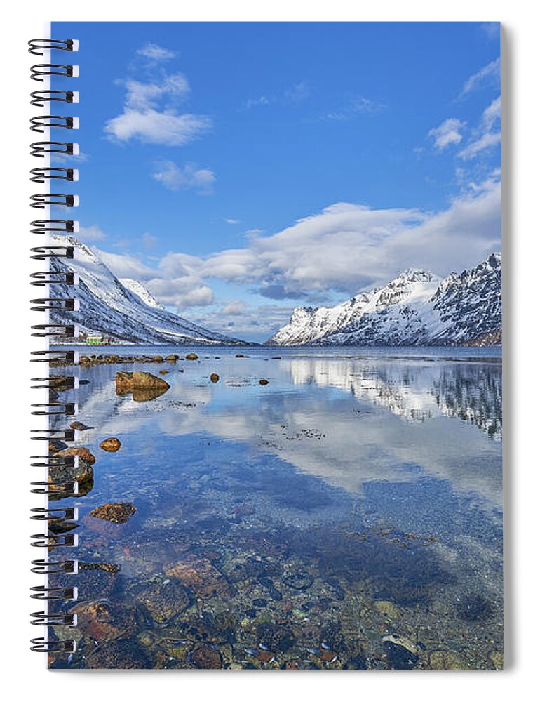 Reflection Spiral Notebook featuring the photograph Norwegian Fjord by Brian Kamprath