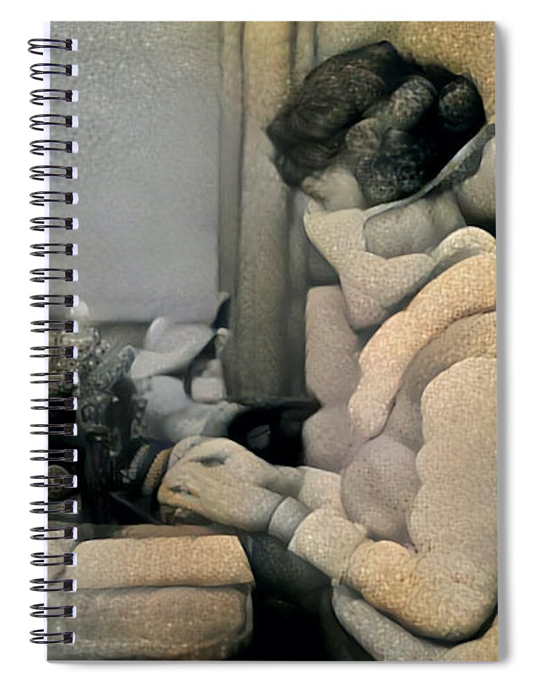 Work Spiral Notebook featuring the digital art Nose to the Grindstone by Matthew Lazure