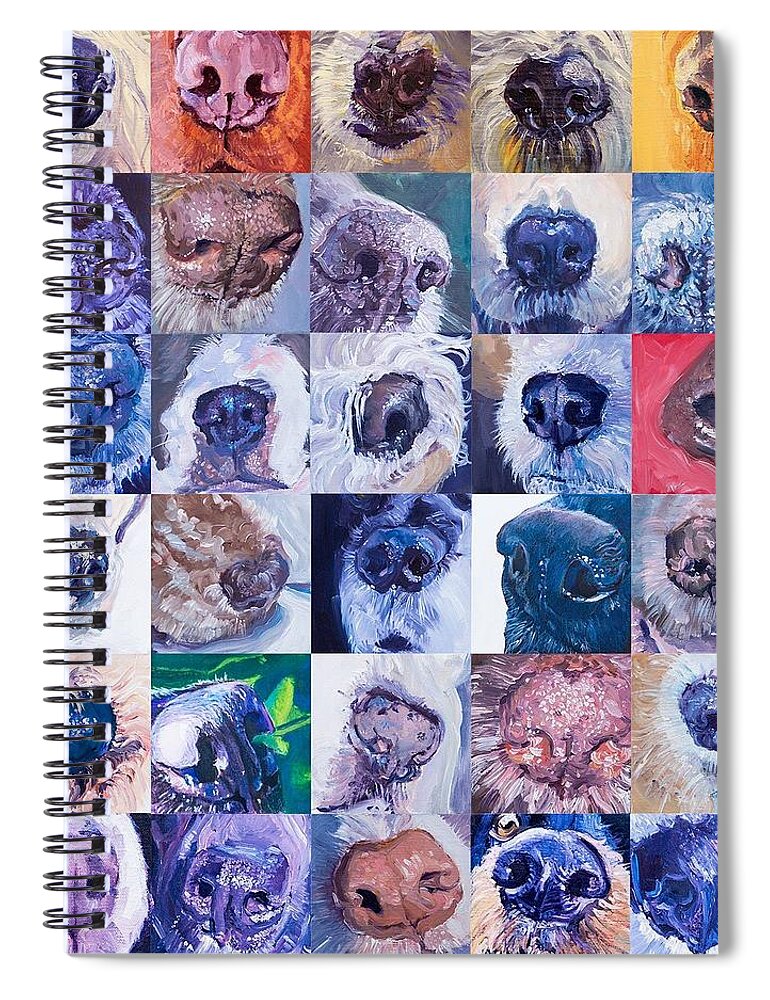 Dogs Spiral Notebook featuring the painting Noses by Sheila Wedegis