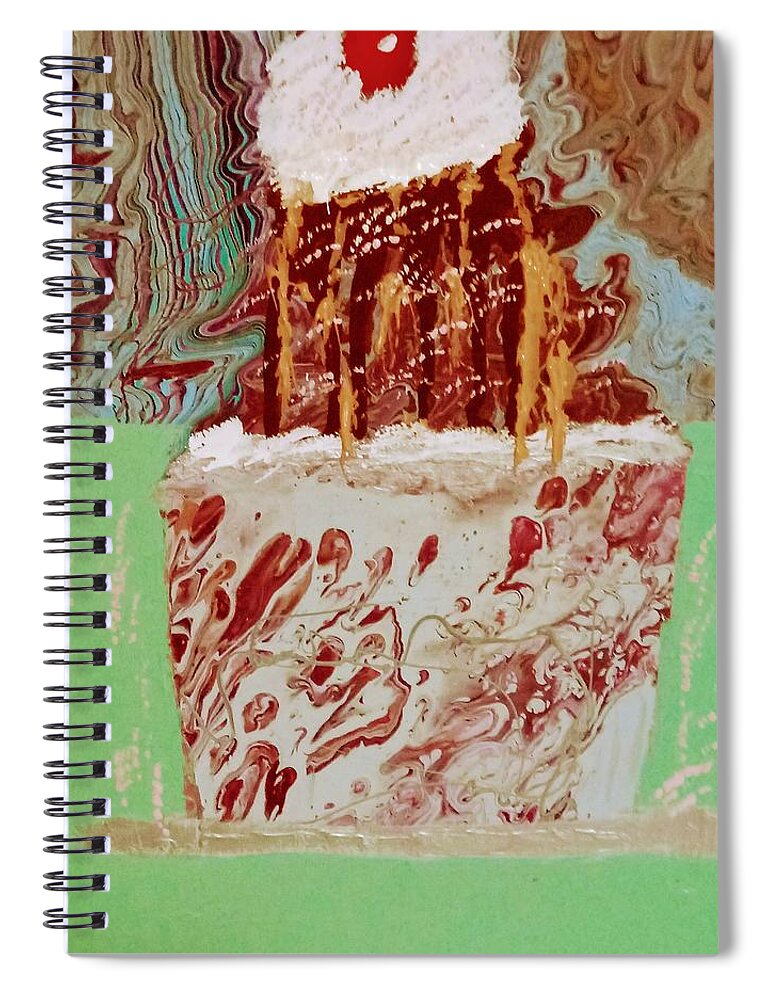 Ice Cream Spiral Notebook featuring the painting Nostalgic Dessert by Anna Adams