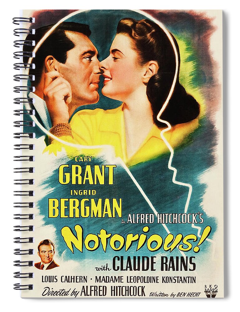 Notorious Spiral Notebook featuring the photograph Notorious, 1946 by Vintage Hollywood Archive