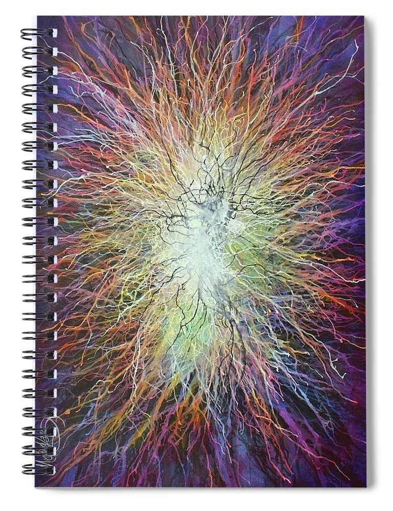 Abstract Spiral Notebook featuring the painting Nova by Michael Lang