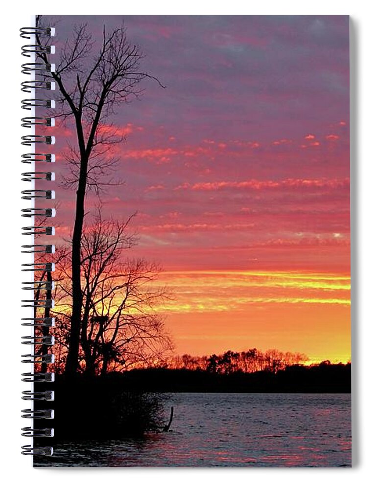 Landscape Spiral Notebook featuring the photograph November Sunset by Mary Walchuck