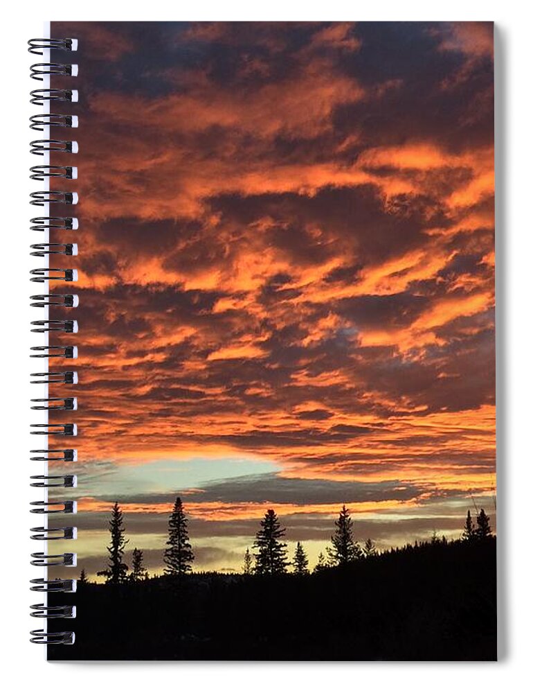 Chilcotin Plateau Spiral Notebook featuring the photograph November Sunset by Nicola Finch