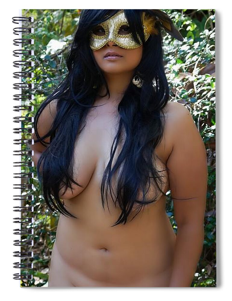 Nude with a mask Spiral Notebook by Aiysha Saagar - Fine Art America
