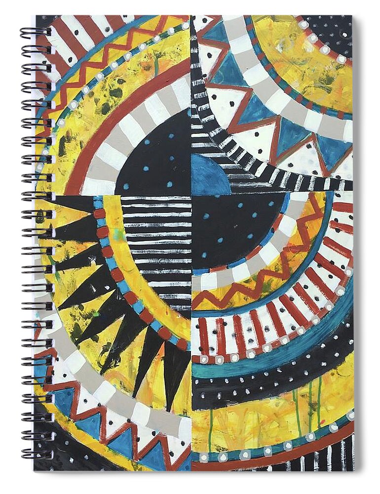 Pattern Spiral Notebook featuring the painting Number 20 by Cyndie Katz