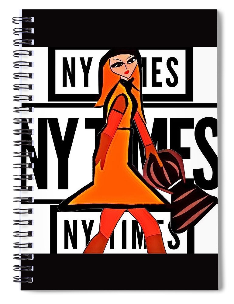  Spiral Notebook featuring the digital art NY Times by Sweet Charee