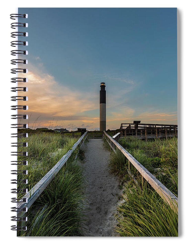 Oak Island Spiral Notebook featuring the photograph Oak Island Light Evening by Nick Noble