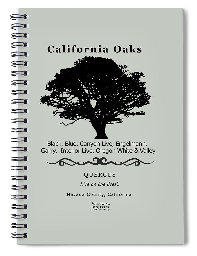 Trees Spiral Notebook featuring the digital art Oak Tree illustration by Lisa Redfern