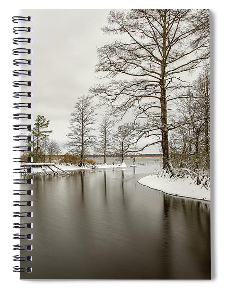 Photosbymch Spiral Notebook featuring the photograph Oakum Creek with Snow by M C Hood