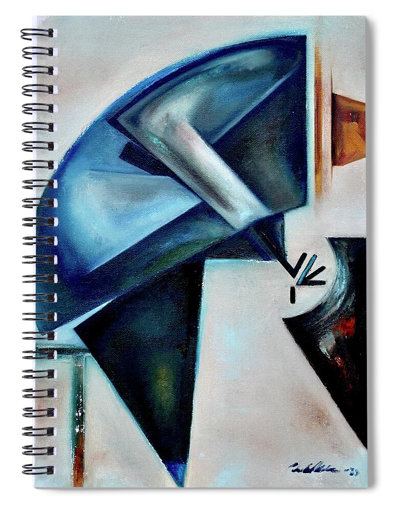 Jazz Spiral Notebook featuring the painting Oblique / Fulcrum by Martel Chapman
