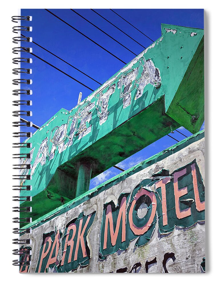 Sign Spiral Notebook featuring the painting Obsolete by Lisa Tennant
