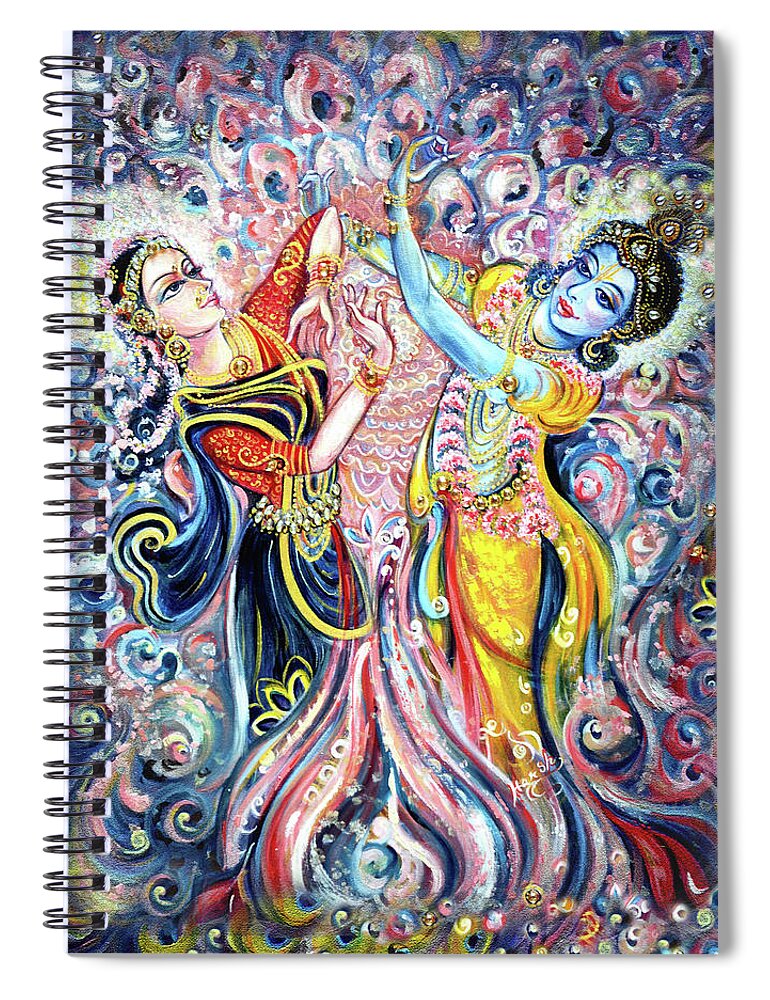 Krishna Spiral Notebook featuring the painting Ocean Dance by Harsh Malik