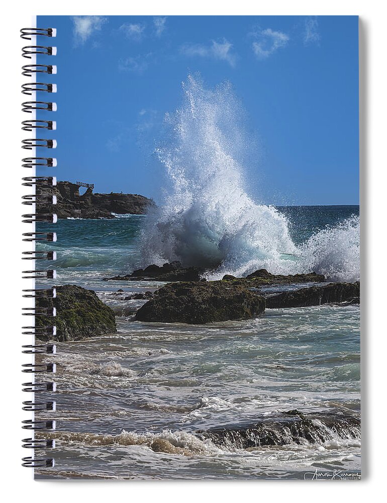 Ocean Spiral Notebook featuring the photograph Ocean Fury by Aaron Burrows