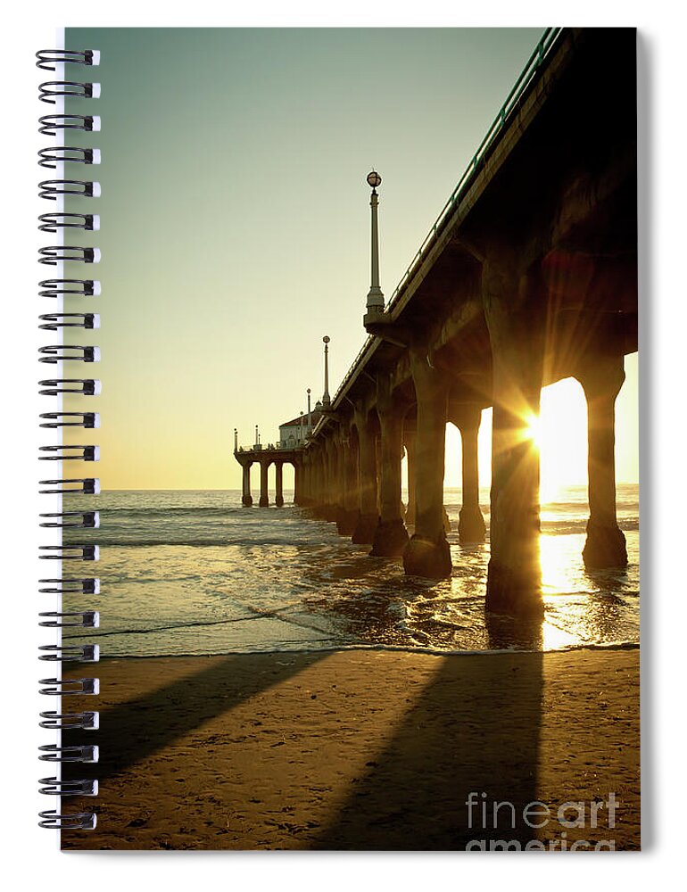 Beach Spiral Notebook featuring the photograph Ocean Pier by Ana V Ramirez