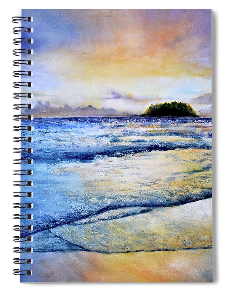 Ocean Spiral Notebook featuring the painting Ocean Sunset No 1 by Wendy Keeney-Kennicutt